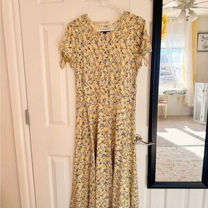 Chaps Floral Sunny Yellow Dress